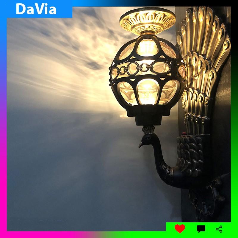 Đèn gắn tường hiện đại năng lượng mặt trời hình con công Davia HT771
