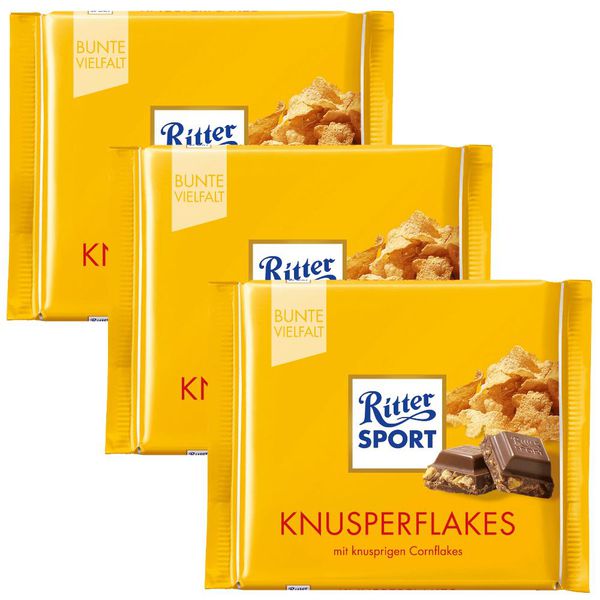 Chocolate Ritter Sport Knusperflakes nhân bỏng ngô 100gr (Cornflakes)