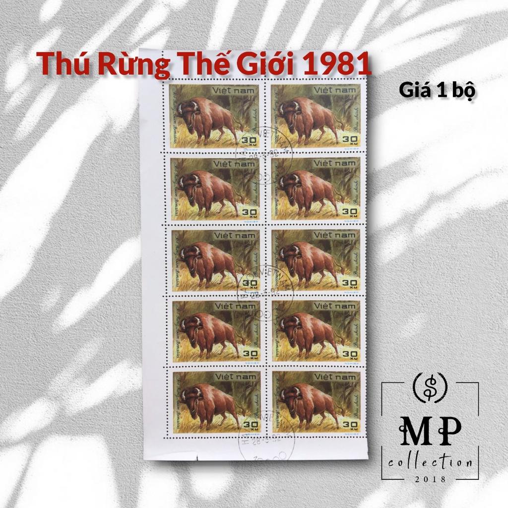 Tem sưu tầm CTO Việt Nam Thú rừng thế giới 1981 .
