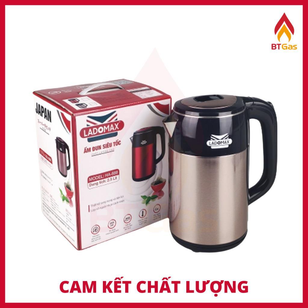 Ấm siêu tốc, bình đun nước siêu nhanh Inox 2 lớp chống phỏng Ladomax HA-888 2.5L - Hàng chính hãng