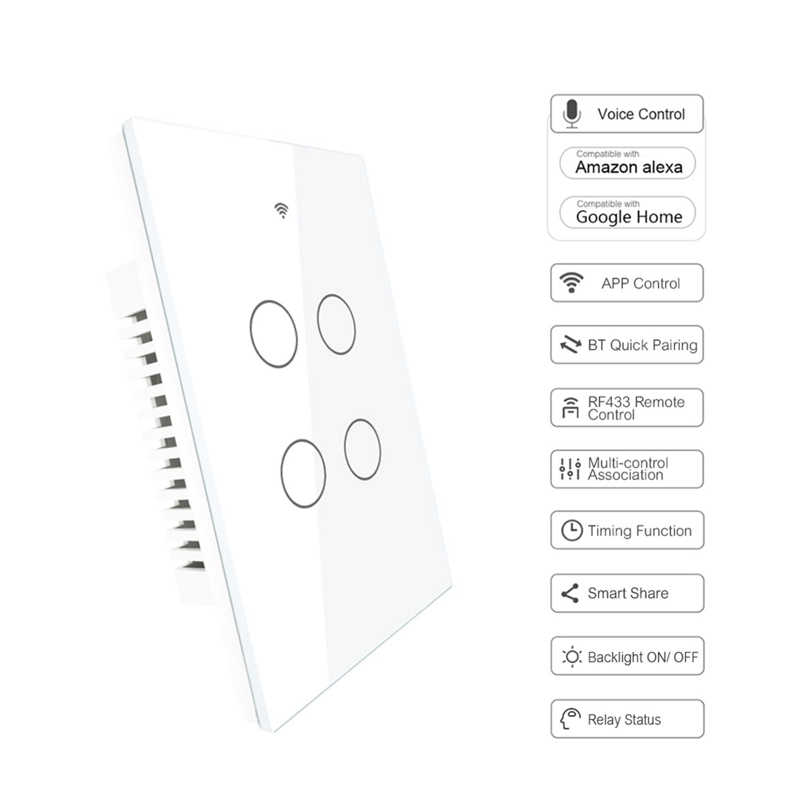 Công tắc cảm ứng thông minh, Tương thích với Amazon Alexa / Google Home
