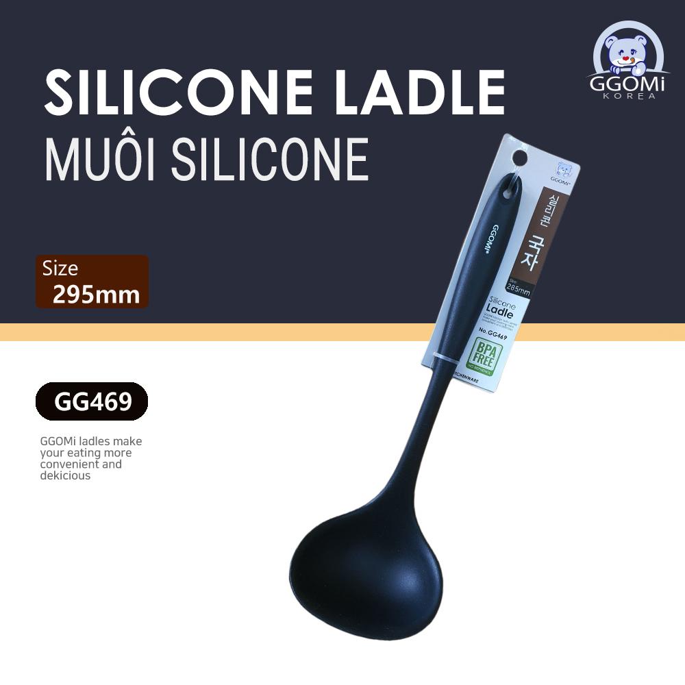 Ggomi Chính Hãng Muôimuỗngvá Múc Canh Silicone Ggomi Gg469 Hàn Quốc Chịu Nhiệt An Toàn 4 Màu Lựa Chọn - Đen
