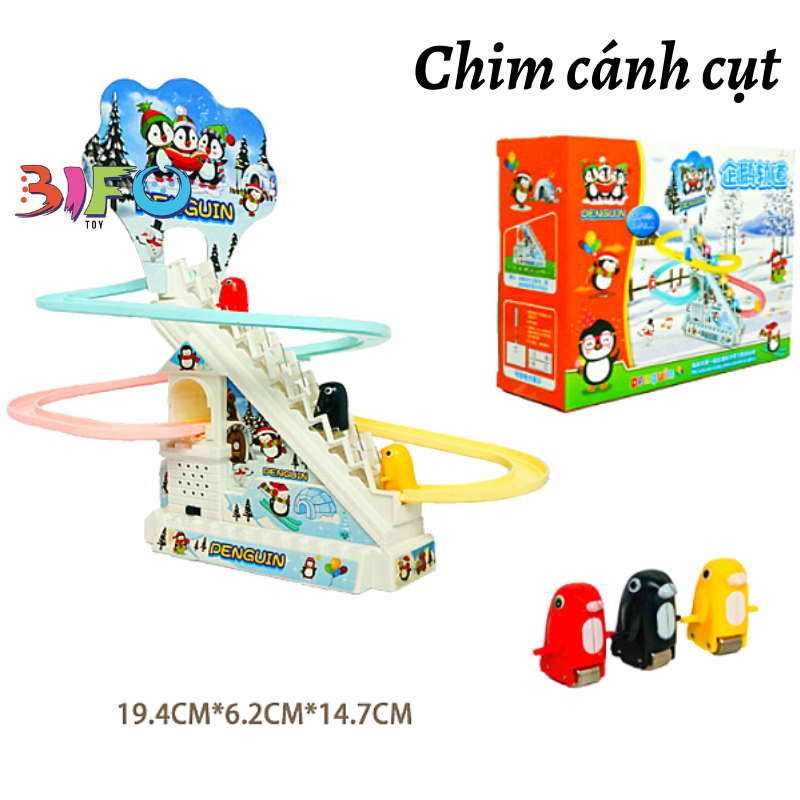 Đồ chơi chim cánh cụt leo cầu thang có đèn có nhạc cho bé vui chơi