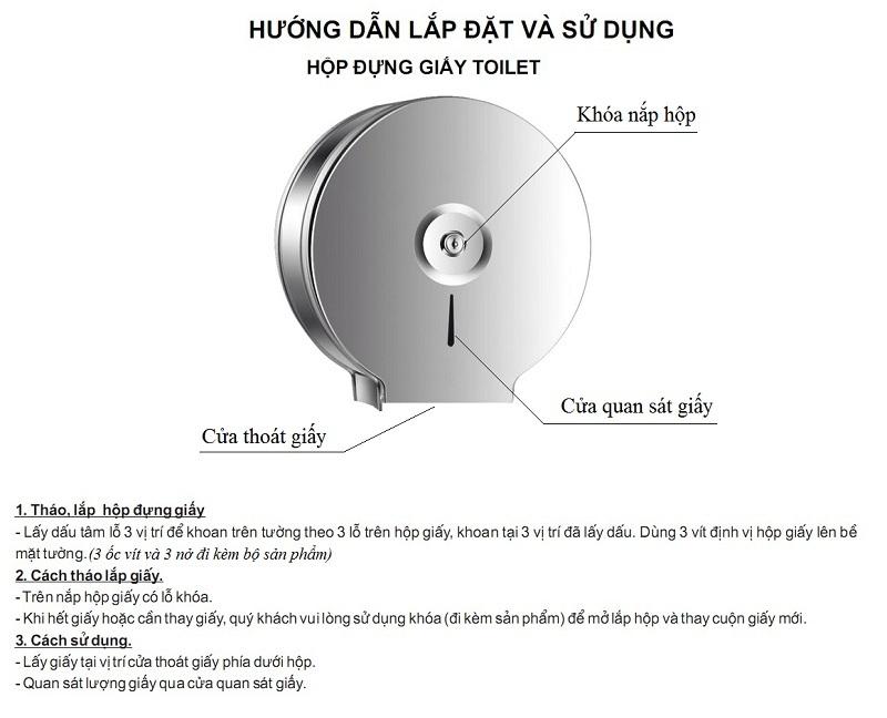 Combo 2 Hộp đựng giấy vệ sinh gắn tường cỡ lớn inox 26cm