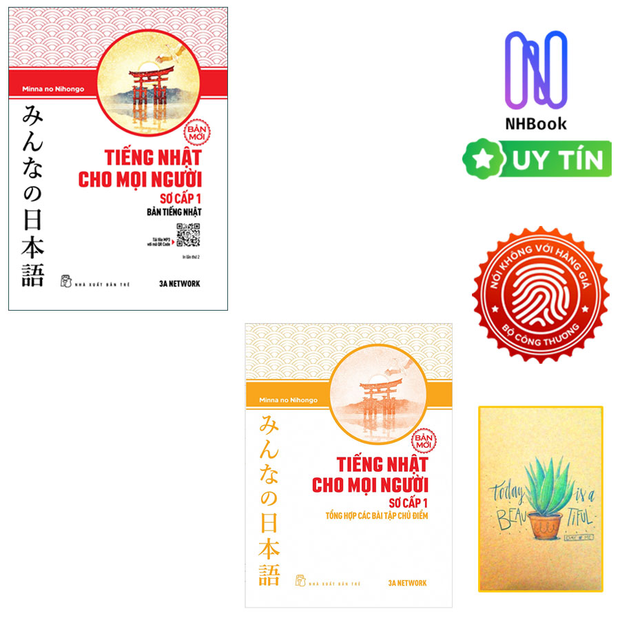 Combo Sách Tiếng Nhật Cho Mọi Người - Trình Độ Sơ Cấp 1: Tổng Hợp Các Bài Tập Chủ Điểm + Bản Tiếng Nhật