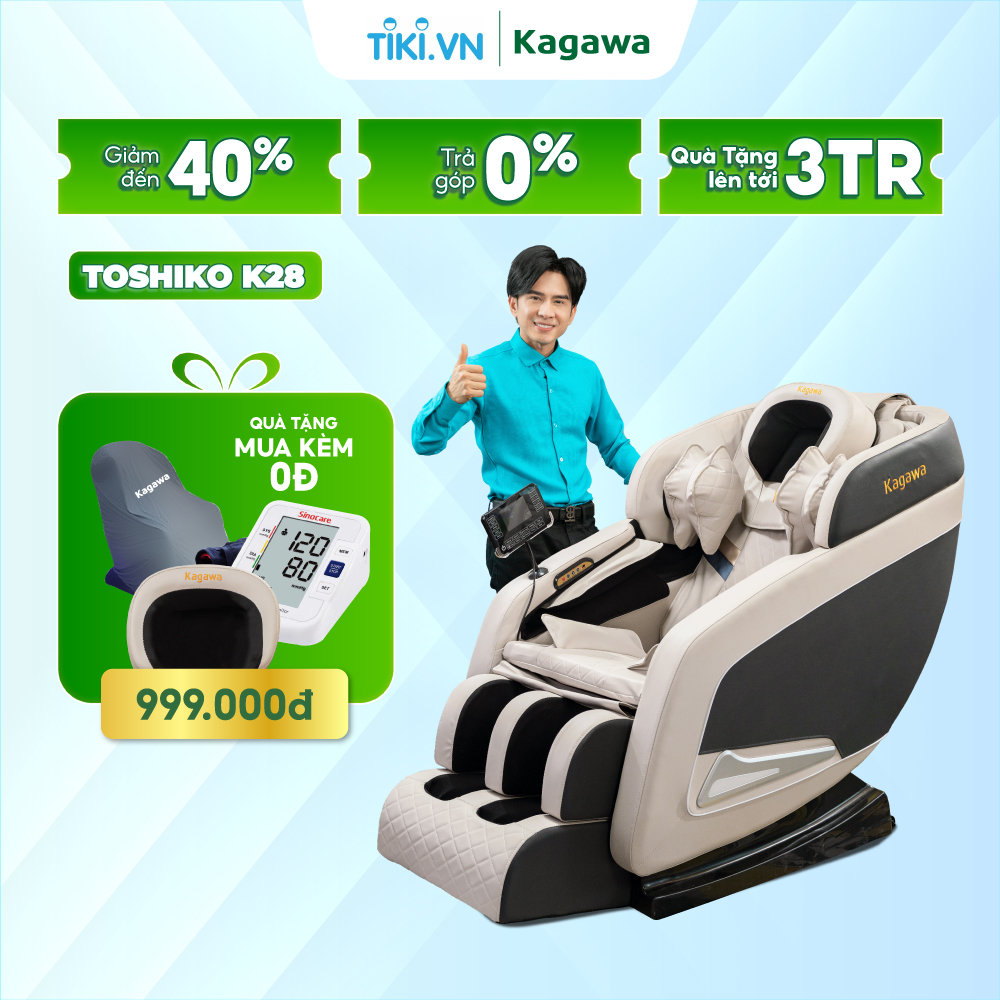 Ghế massage trị liệu toàn thân KAGAWA K28 [FULL QUÀ TẶNG] công nghệ mát xa nhiệt hồng ngoại tân tiến giúp thư giãn, giảm stress tại nhà