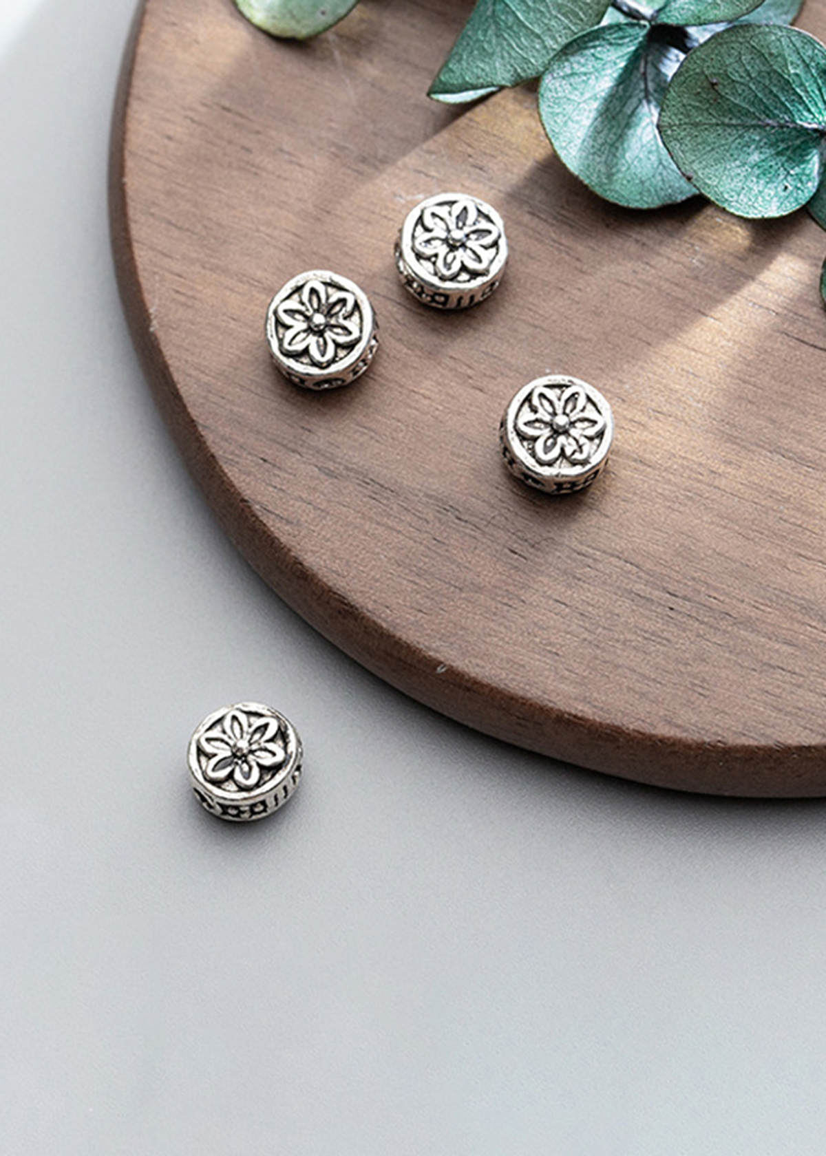 Hình ảnh Combo 2 cái charm bạc hình hoa - Ngọc Quý Gemstones