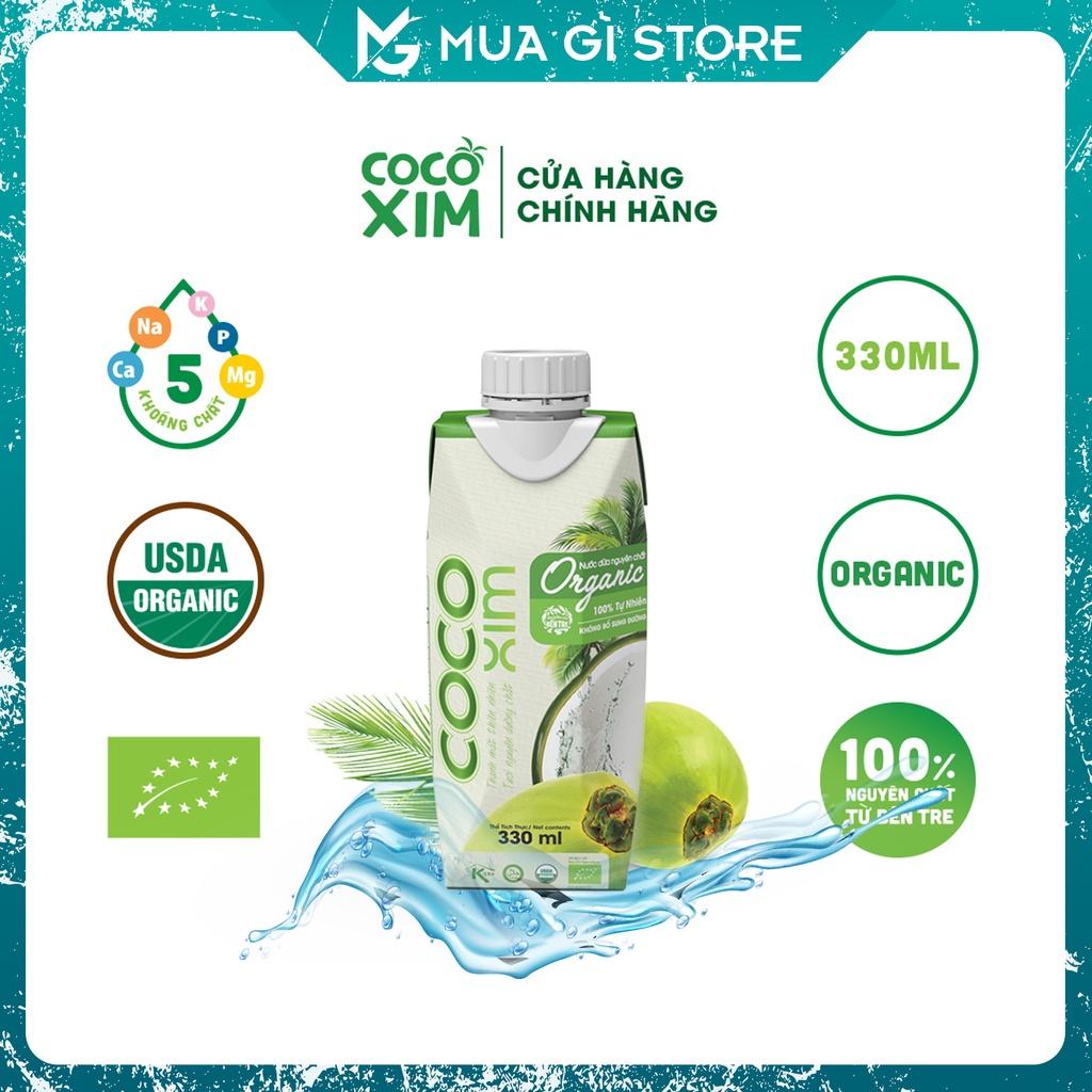 Nước dừa Cocoxim Organic dung tích 330ml/Hộp, Dưa tươi Bến Tre, Betrimex, Tốt cho sức khỏe - Phân Phối tại Hà Nội