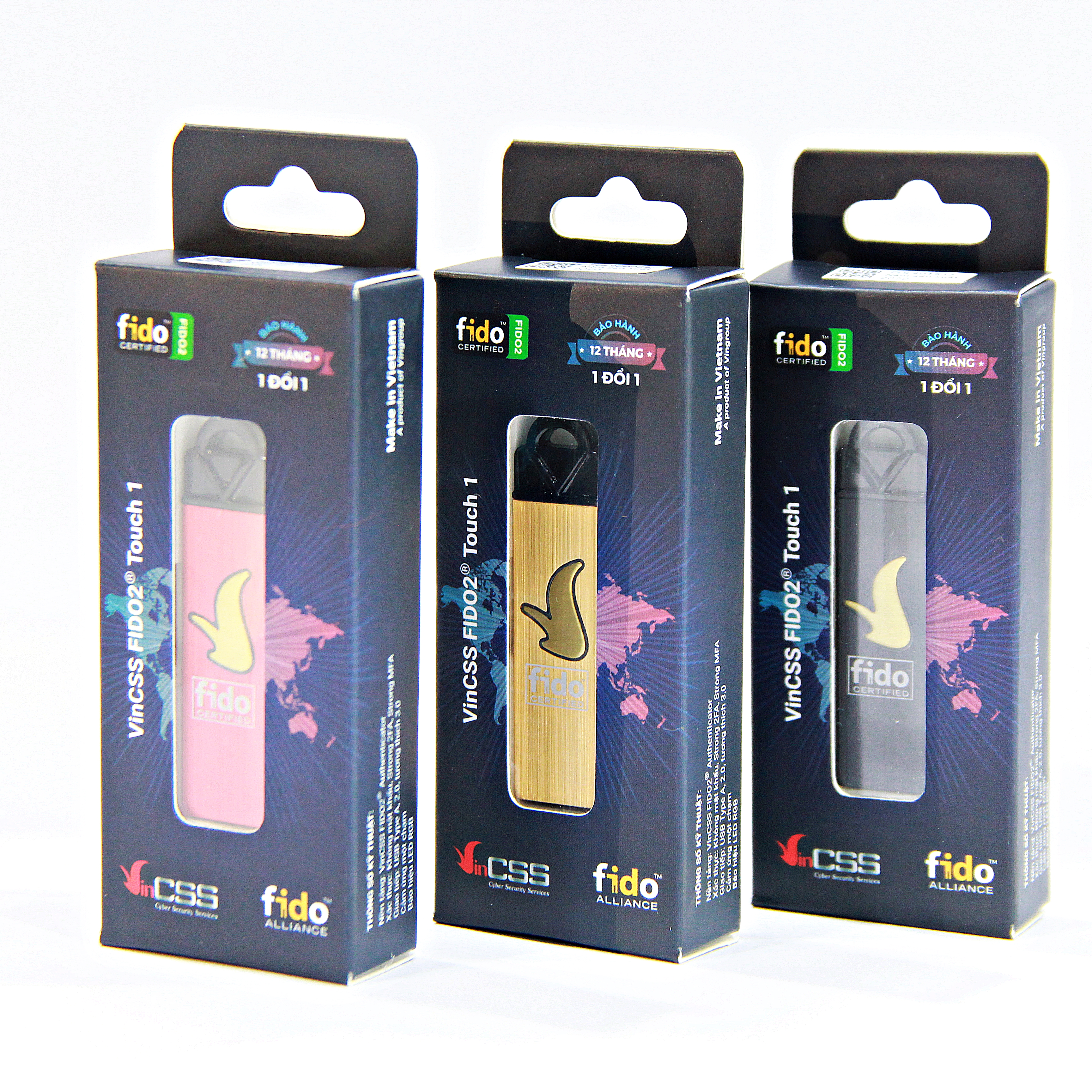 Khóa Xác Thực Mạnh VinCSS FIDO2 Touch 1  - Hỗ Trợ Xác Thực An Toàn Không Mật Khẩu, Chuẩn UAF/U2F/FIDO2 - Hàng Chính Hãng