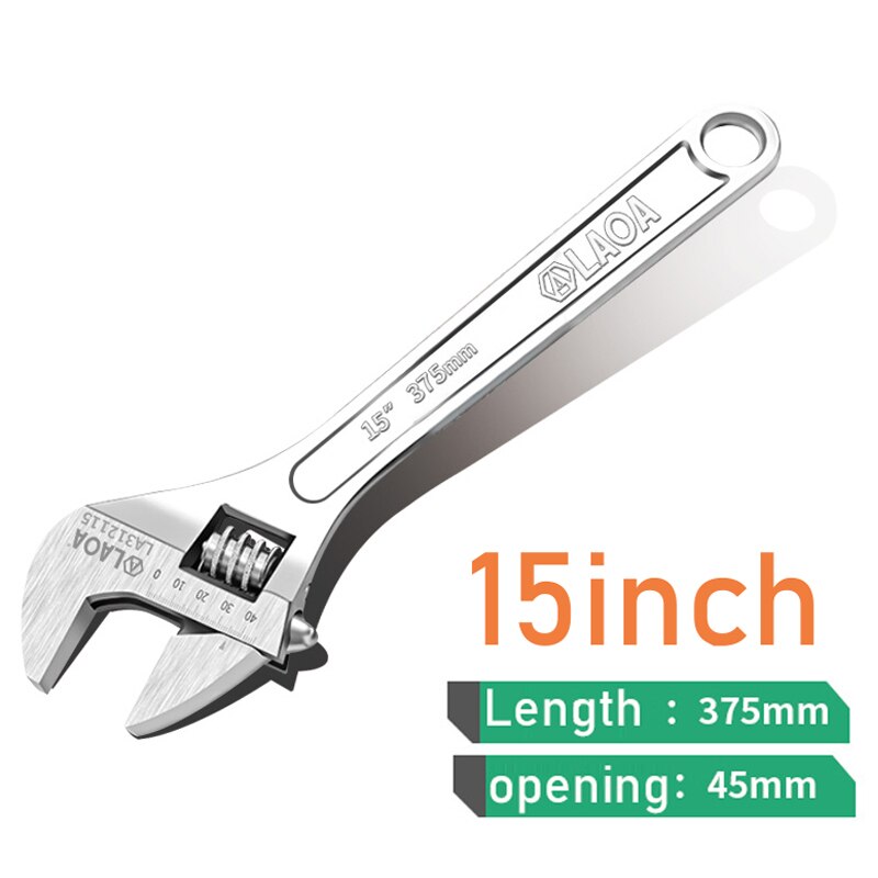 Mỏ lết 10 inch / 12 inch / 15 inch LAOA chuyên dụng, thép cacbon chất lượng cao, hàng chính hãng