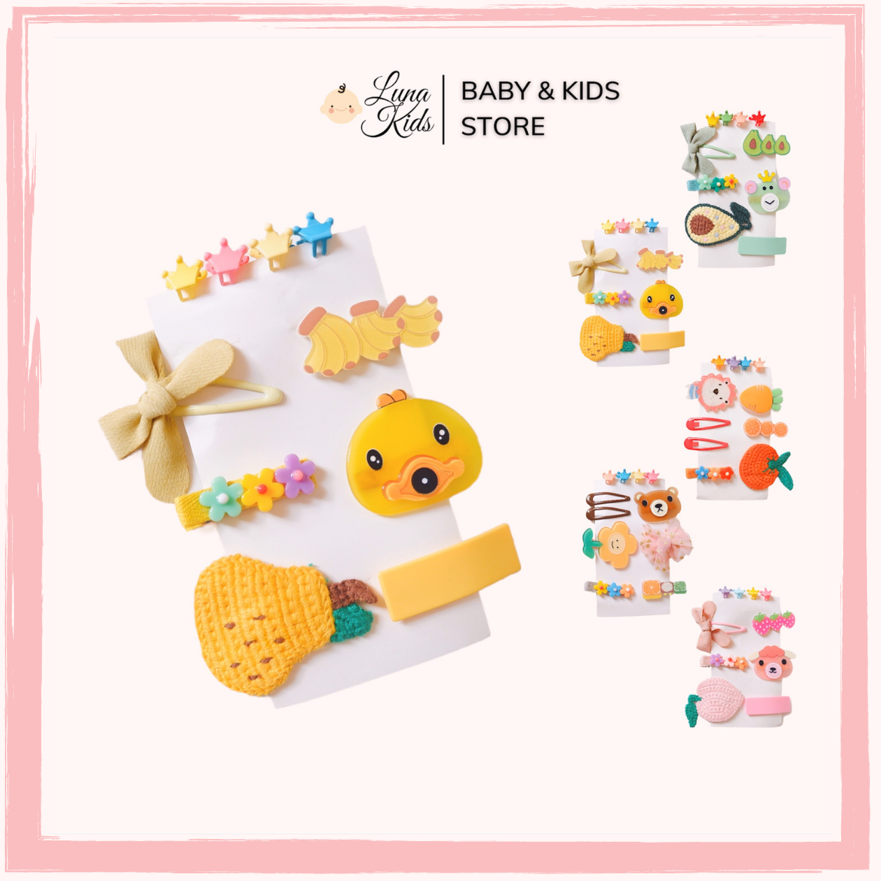 Set kẹp tóc cho bé gái KT02 - LunaKids [Ảnh thật