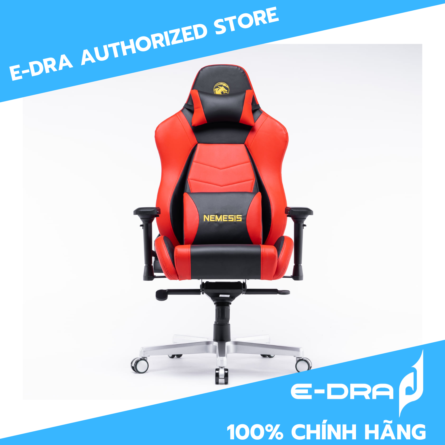 Ghế gaming E-Dra Nemesis EGC221 (Đen/ Trắng/ Đỏ) - Hàng chính hãng