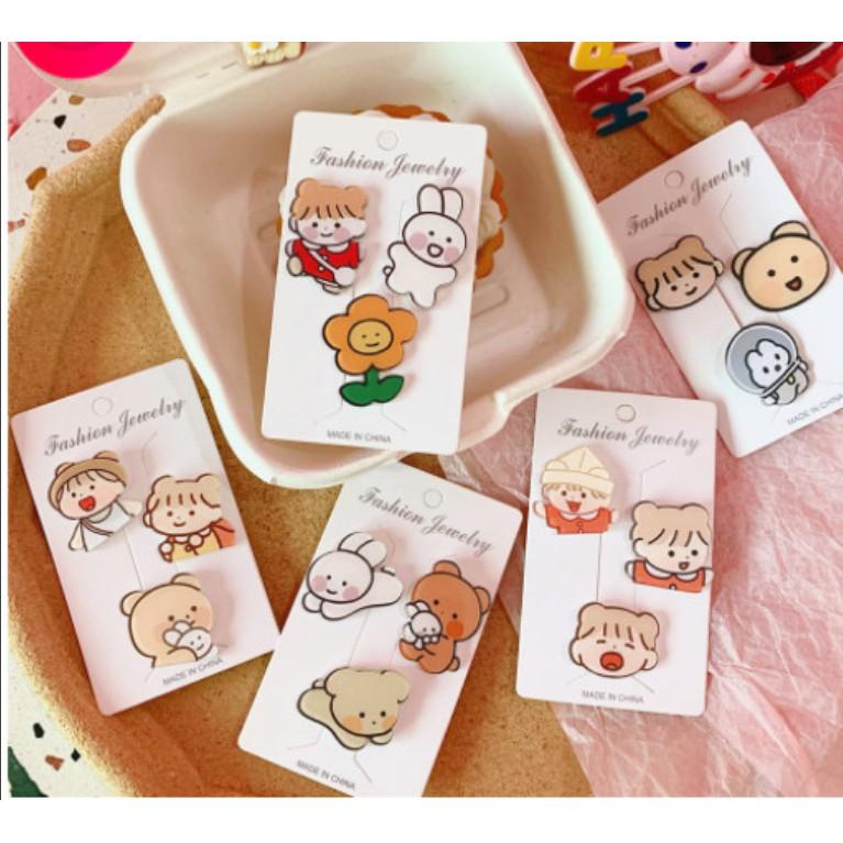 Ghim cài áo, huy hiệu dễ thương cài cặp, túi, balo