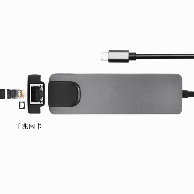 Vận chuyển nhanh trạm nối c sang hdmi Type-C 5 trong 1 với card mạng HDMI bộ chuyển đổi tất cả trong 1