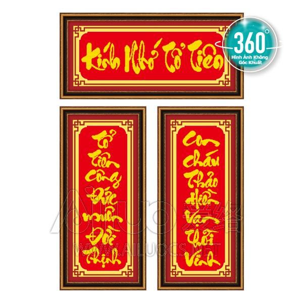 Freeship 200k _ Tranh đính đá Kính Nhớ Tổ Tiên 77361