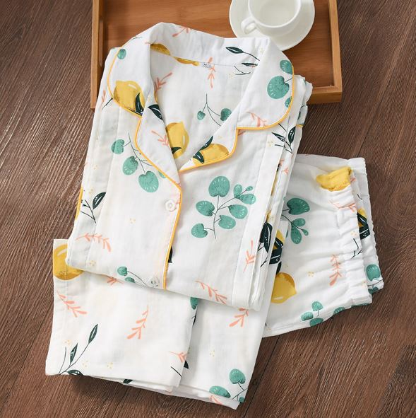 Bộ Đồ Pyjama Bầu Và Sau Sinh Dài Tay Azuno AZ9449  Mặc Mùa Hè Cực Mát Chất Liệu Xô Nhật Cao Cấp