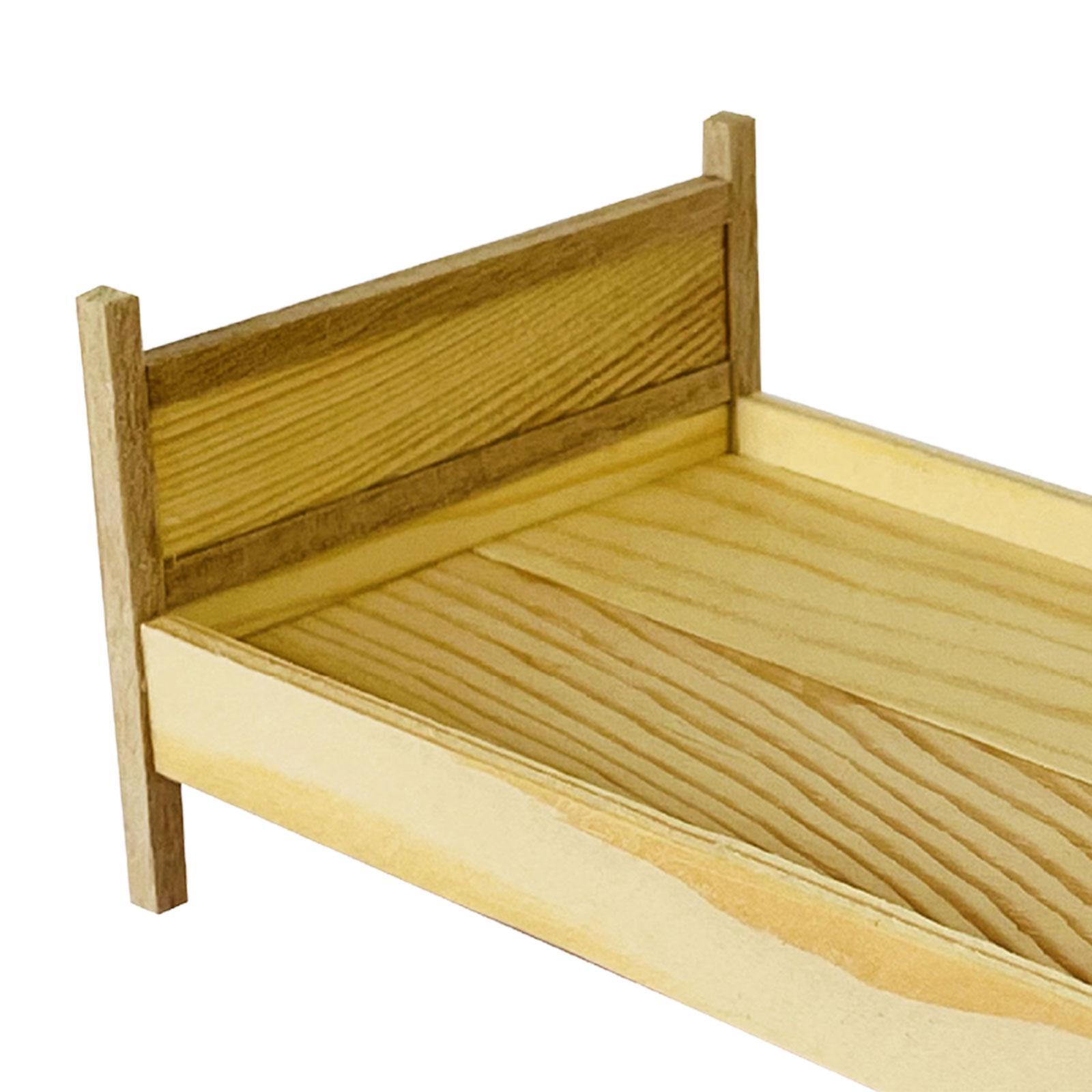 1:12 Scale Dollhouse Mini Bed Dollhouse Decoration Accessories Miniature Bed Dollhouse Miniature Bed