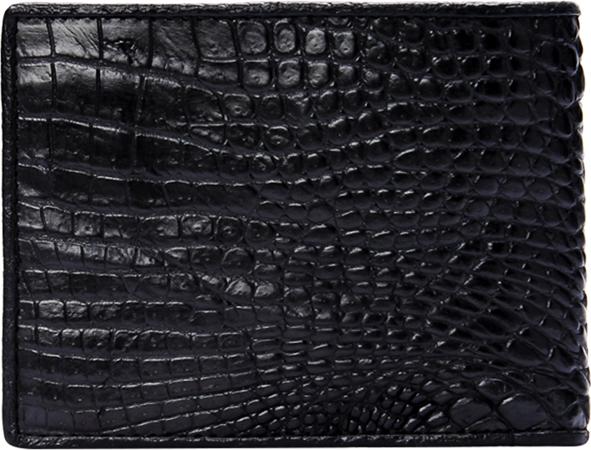 Ví Nam Da Cá Sấu Gai Lưng Huy Hoàng HT2210 (12.5 x 10 cm) - Đen