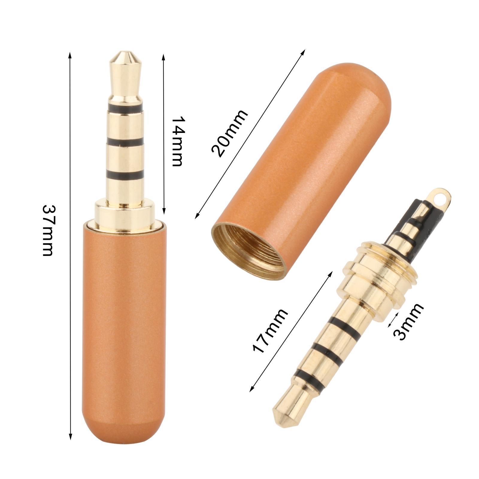 Professional 3.5mm Audio Jack Plug Parts Adapter Metal Stereo Repair 4 Pole Male for Phones