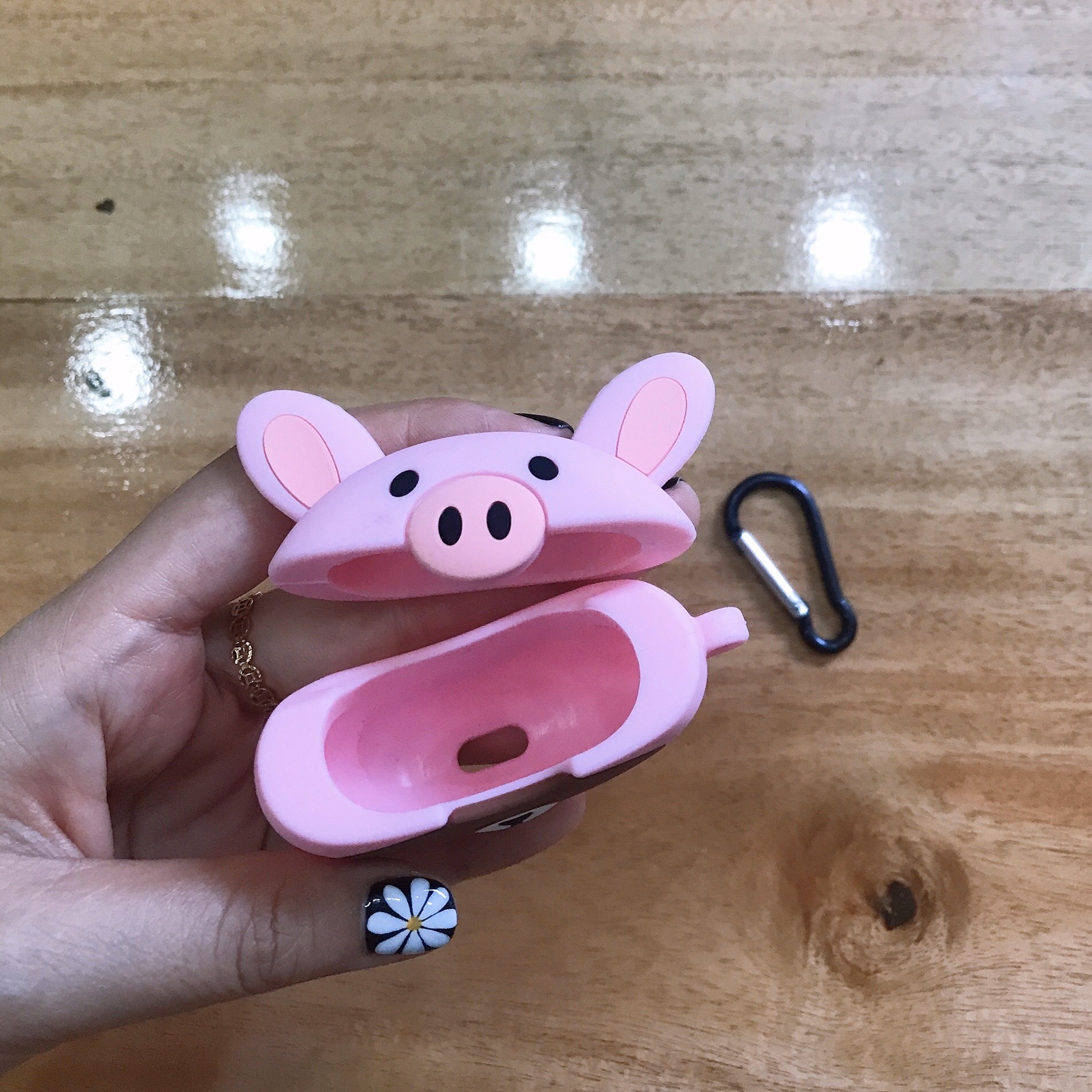 Bao Case Silicon Cho Tai Nghe Apple AirPods 1 / AirPods 2 - Hình Gấu Mix Heo