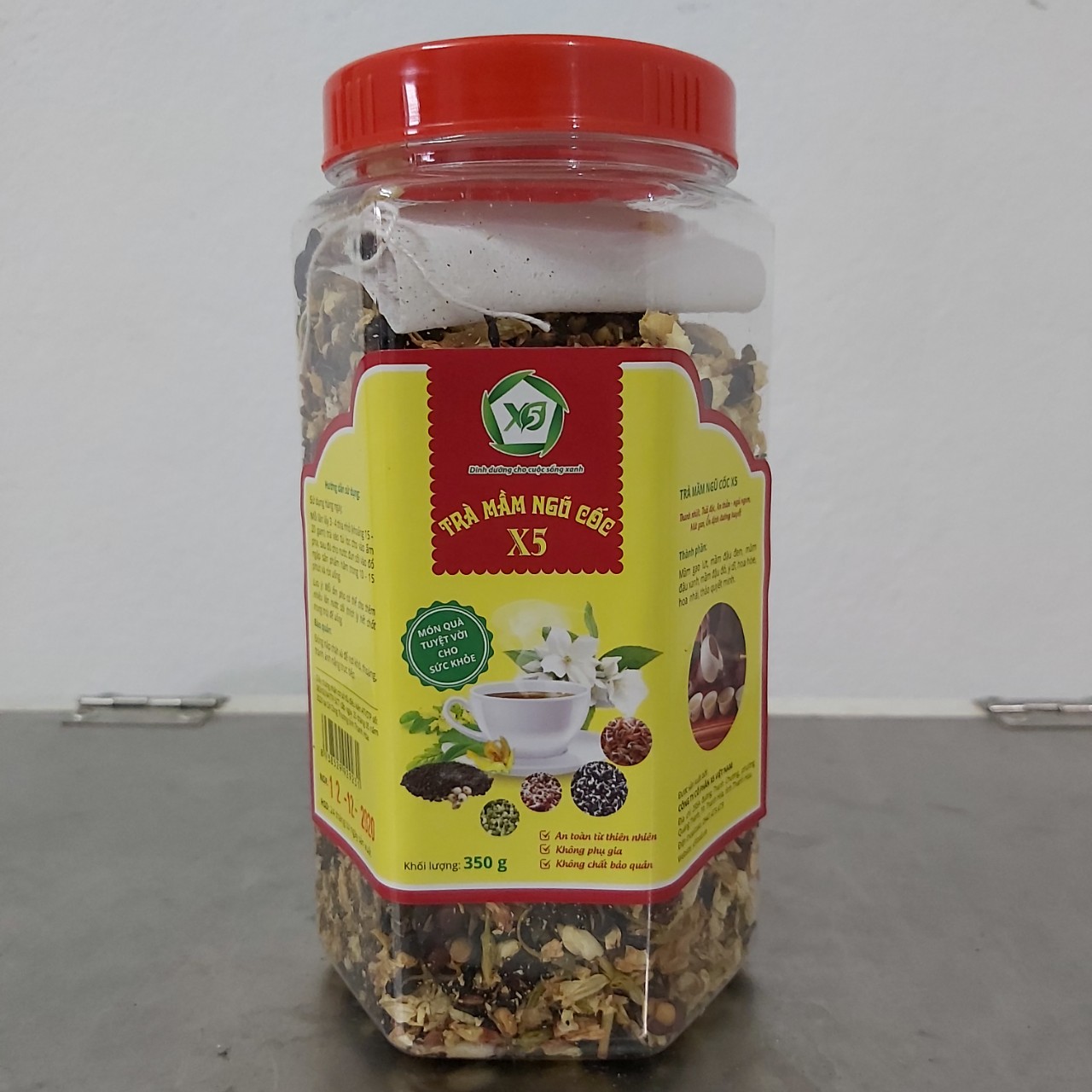 01 Hộp Trà Mầm Ngũ Cốc X5 (350gr): Giảm Cân- Tiêu Mỡ- Ngủ Ngon- Đẹp Da- Ngăn Ngừa Tiểu Đường- Ăn Ngon- Hết Táo Bón- Sáng Mắt