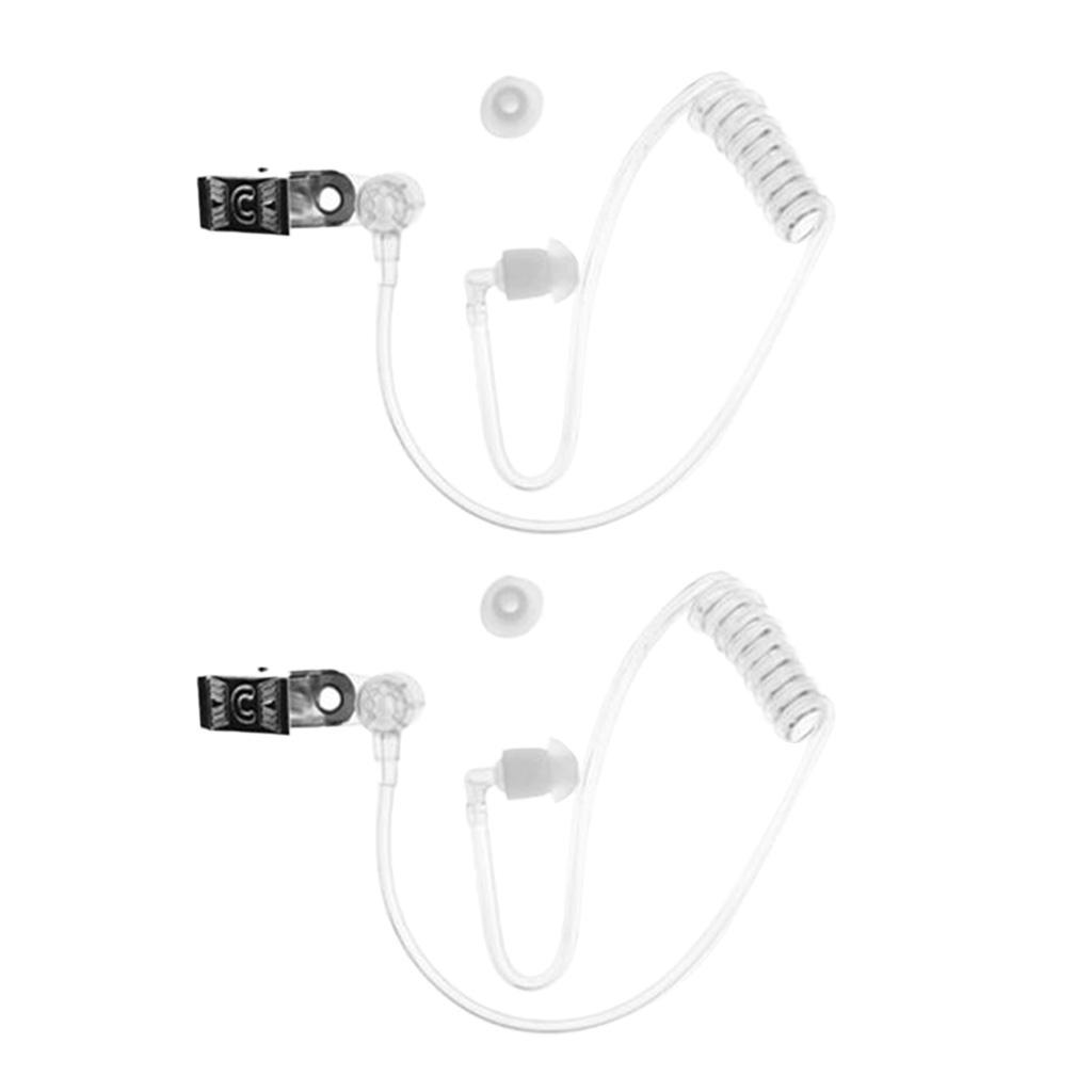 2 Pack Replacement Clear Acoustic Tube for Two  Earpiece and Headset,