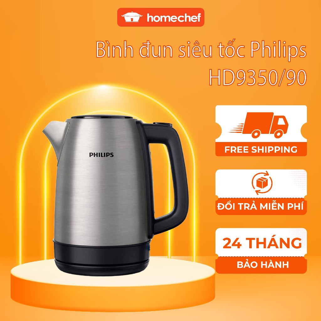 Ấm Đun Nước  Philips 1.7L HD9350/90, công suất 2000w | Hàng Chính Hãng