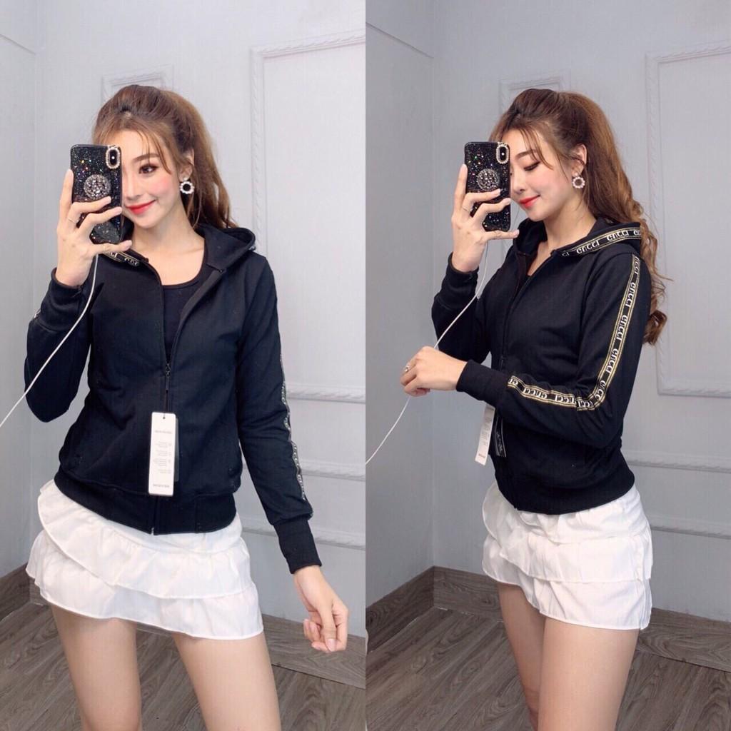 Áo khoác nữ chống nắng tay dài có nón freesize 54kg