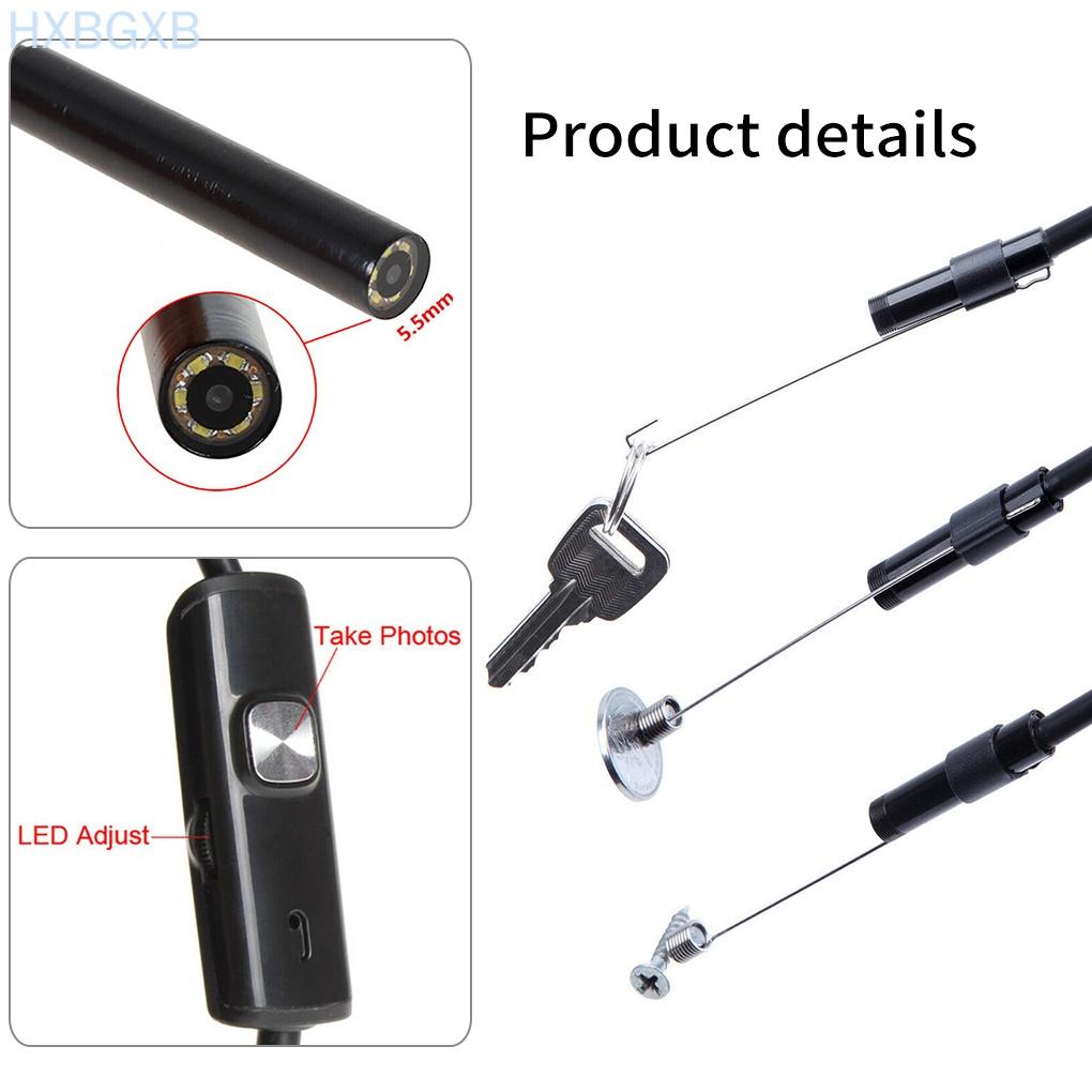 HXBG Endoscope Camera Phone USB Inspection Camera Computer IP67 Waterproof 5.5mm LED Endoscope, 1m