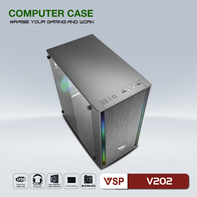 Case gaming &amp; Work VSP V202 - HN - Hàng Chính Hãng