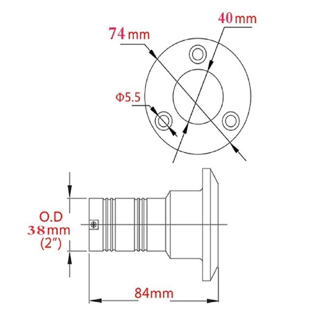 Marine Boat   Fuel Tank Deck Fill Filler & Key 316 Stainless Steel