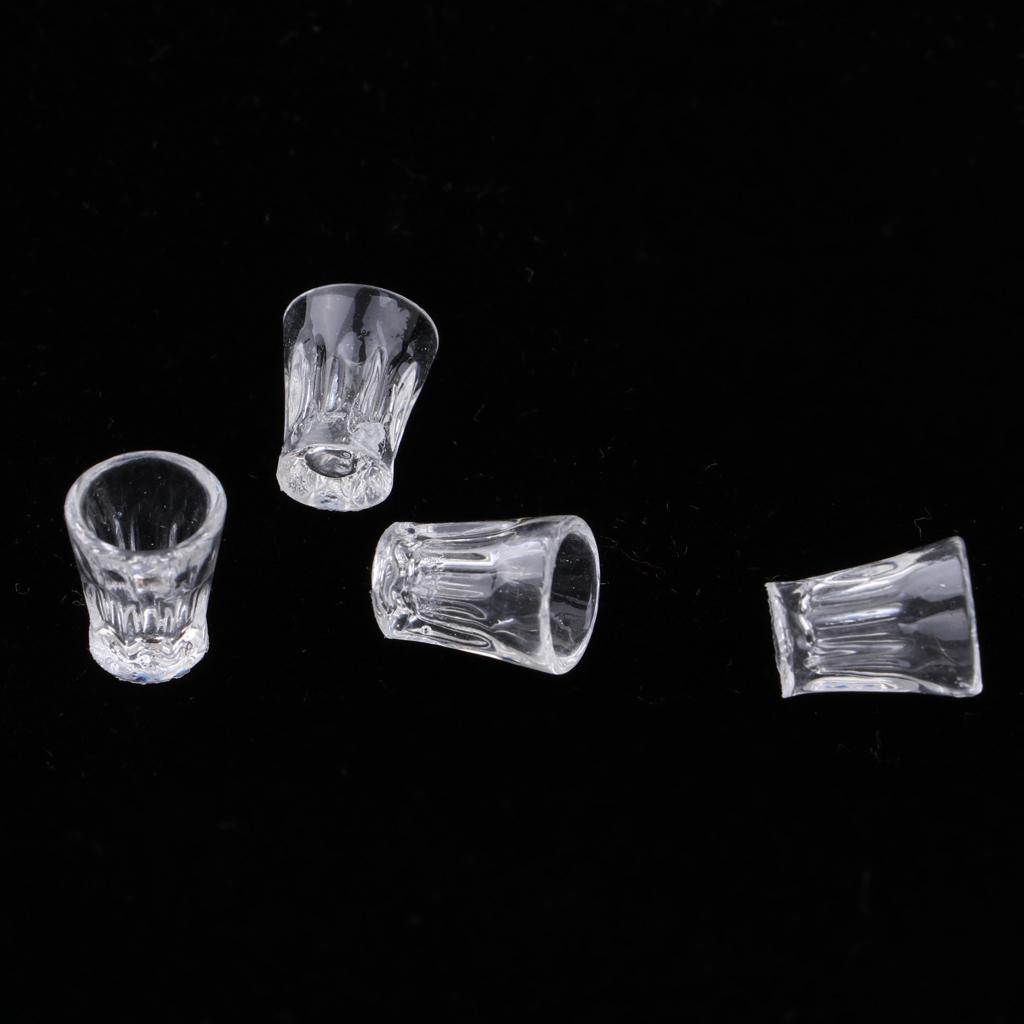 2x1/12 Dollhouse Miniature Kitchen Tableware Accessories Water Glasses 4pcs