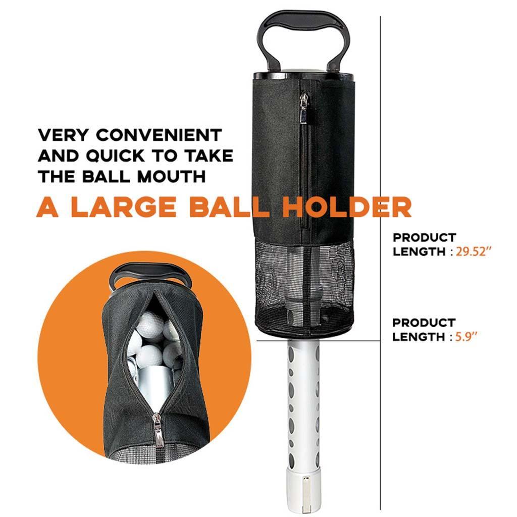 Golf Ball Picker Retriever Pocket Portable Pick Up Golf Ball Storage Bag