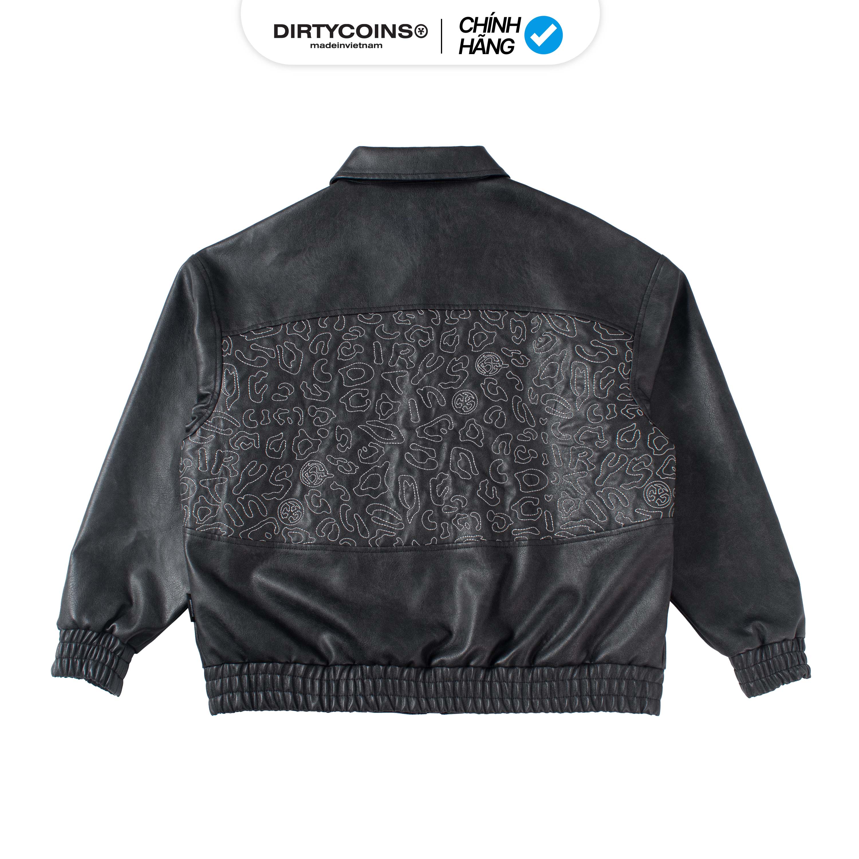 Áo Khoác DirtyCoins Leather Bomber Jacket - Black