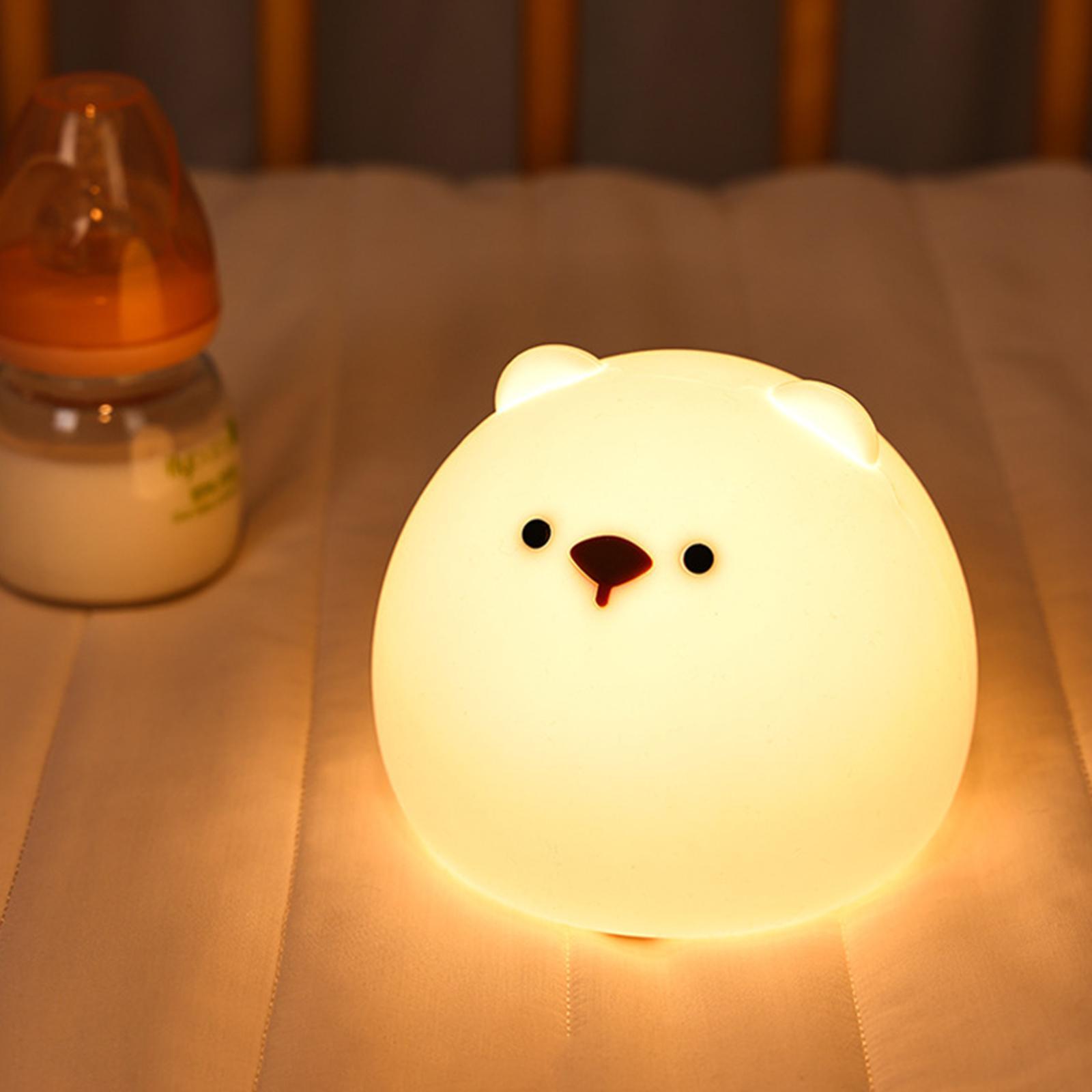 Child Animal Night Light 7 Colors Silicone USB Nursery Baby Rechargeable