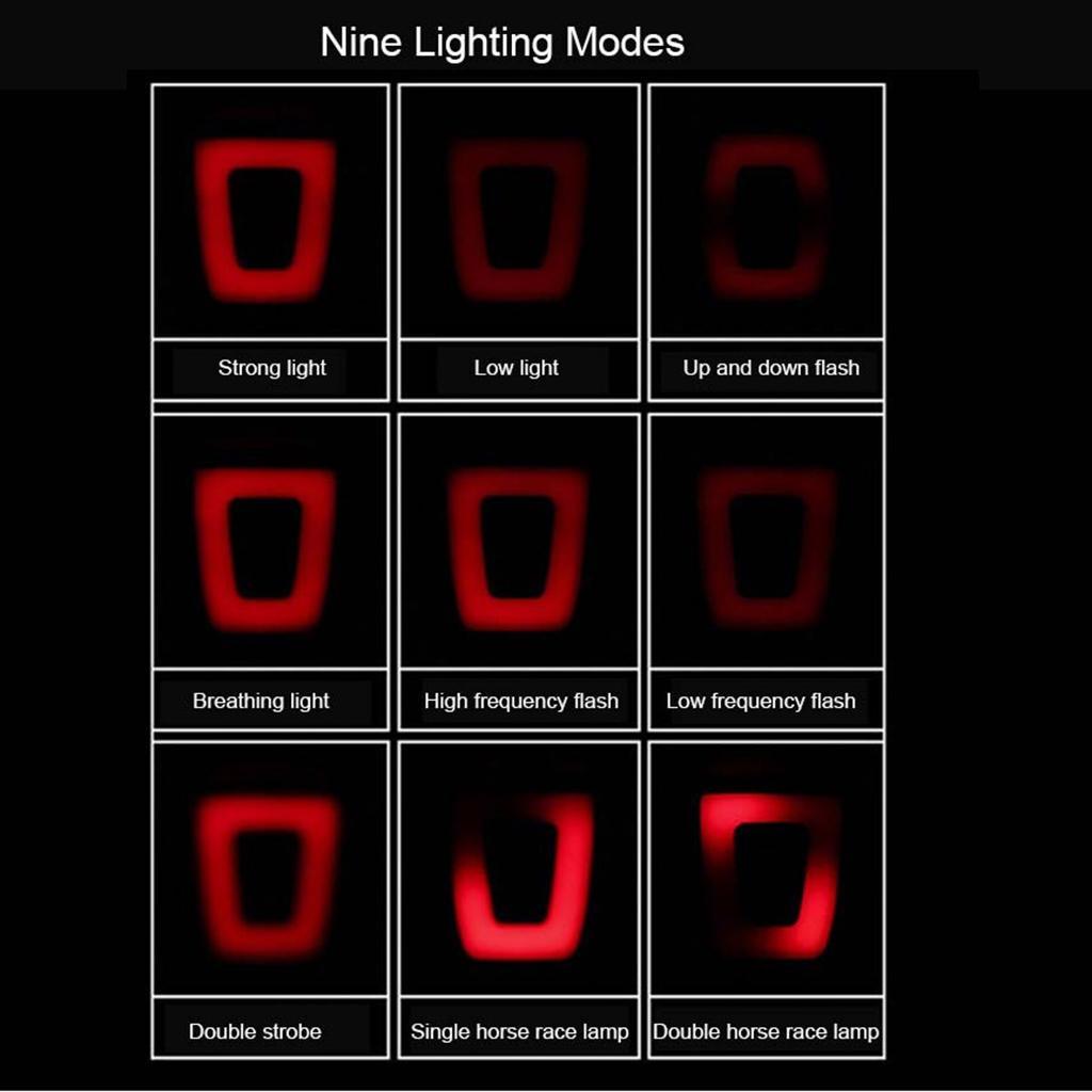 3 Cycling Mountain Bike Safety  with LED Rear Light