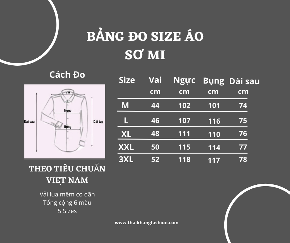 Áo sơ mi nam công sởdài tay cao cấp Thái Khang vải lụa xuất khẩu mềm mịn co dãn nhẹ mặc mát AHOP21