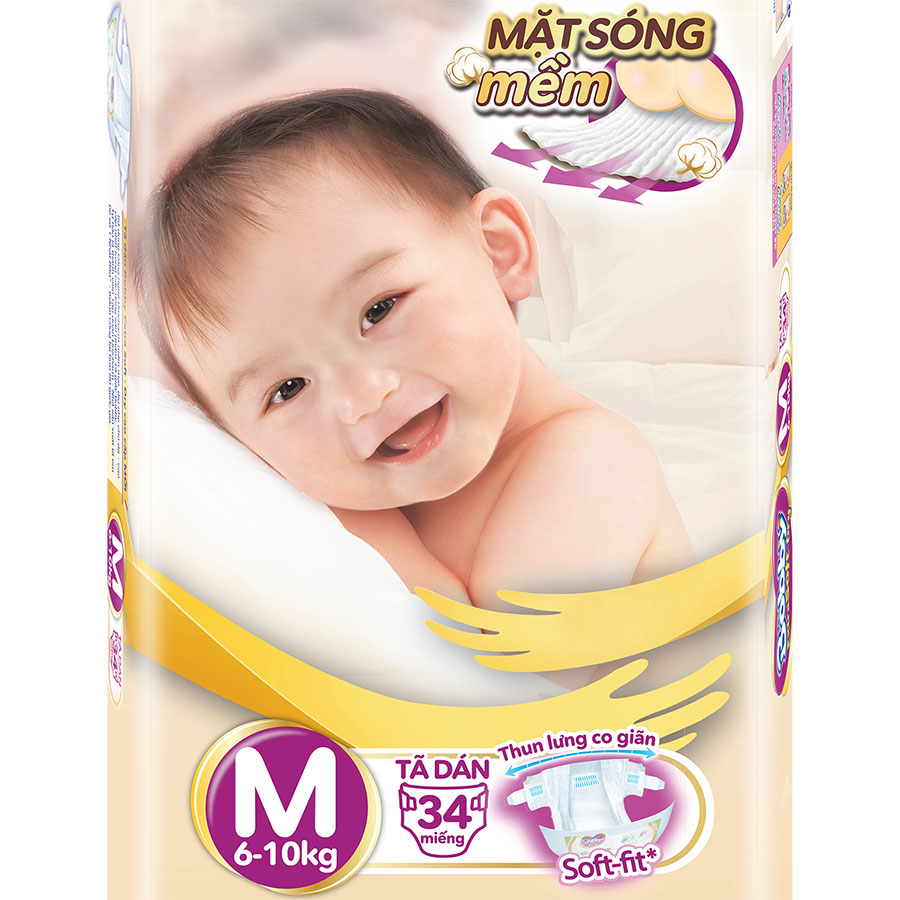 Tã dán Bobby Extra Soft Dry size M - 34 miếng