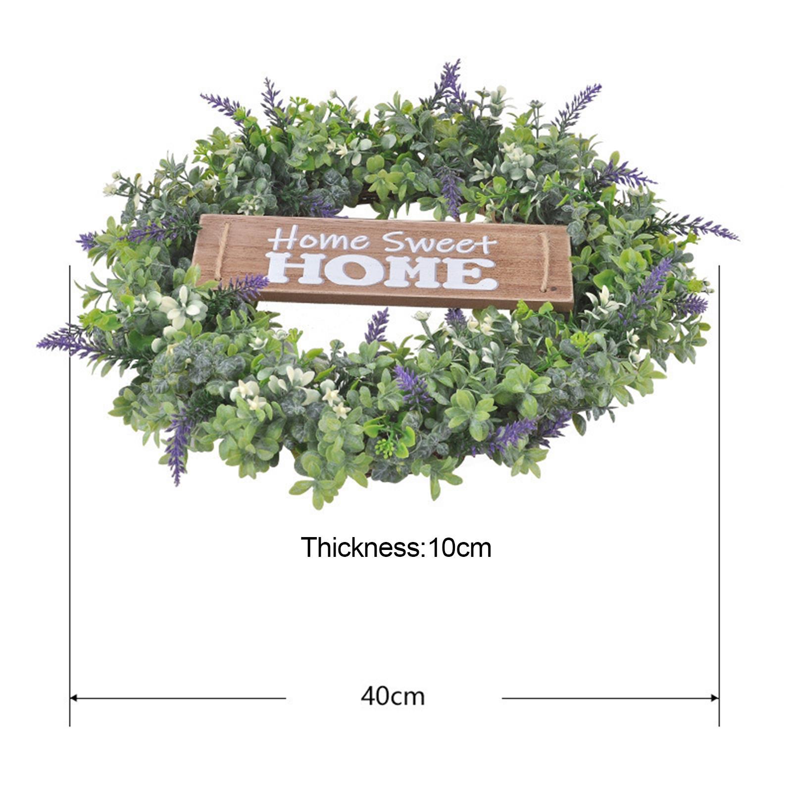 Eucalyptus Leaves Wreath for Front Door with Board Decoration Window Hanging