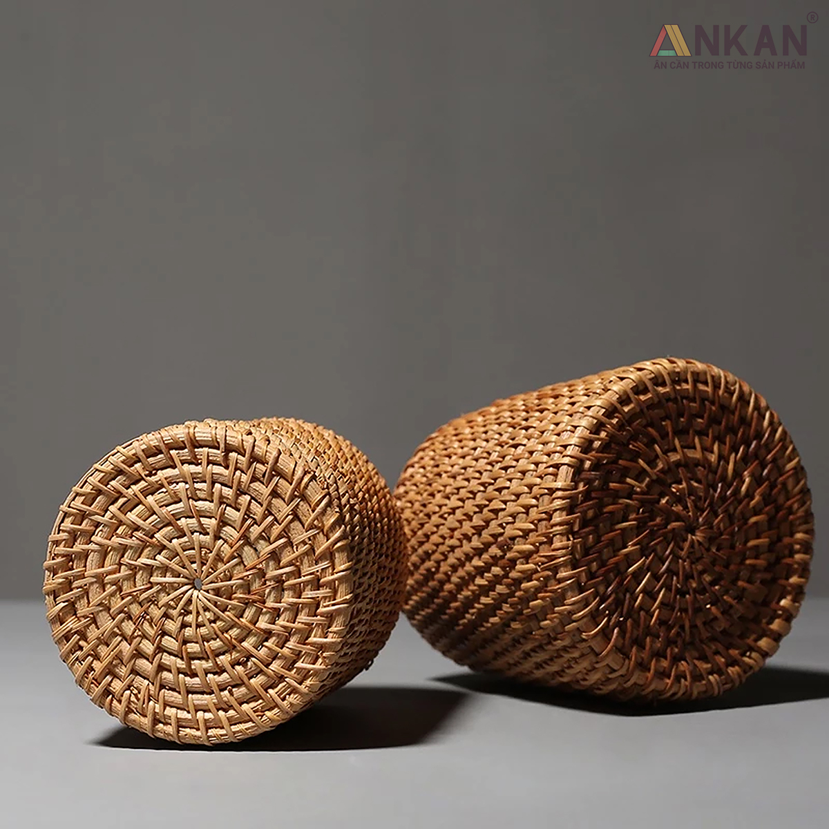 Cốc Mây Tre Đan Thủ Công Đa Năng - Đựng Bút, Cắm Hoa, Trang Trí Bàn Làm Việc - Phong Cách Vintage