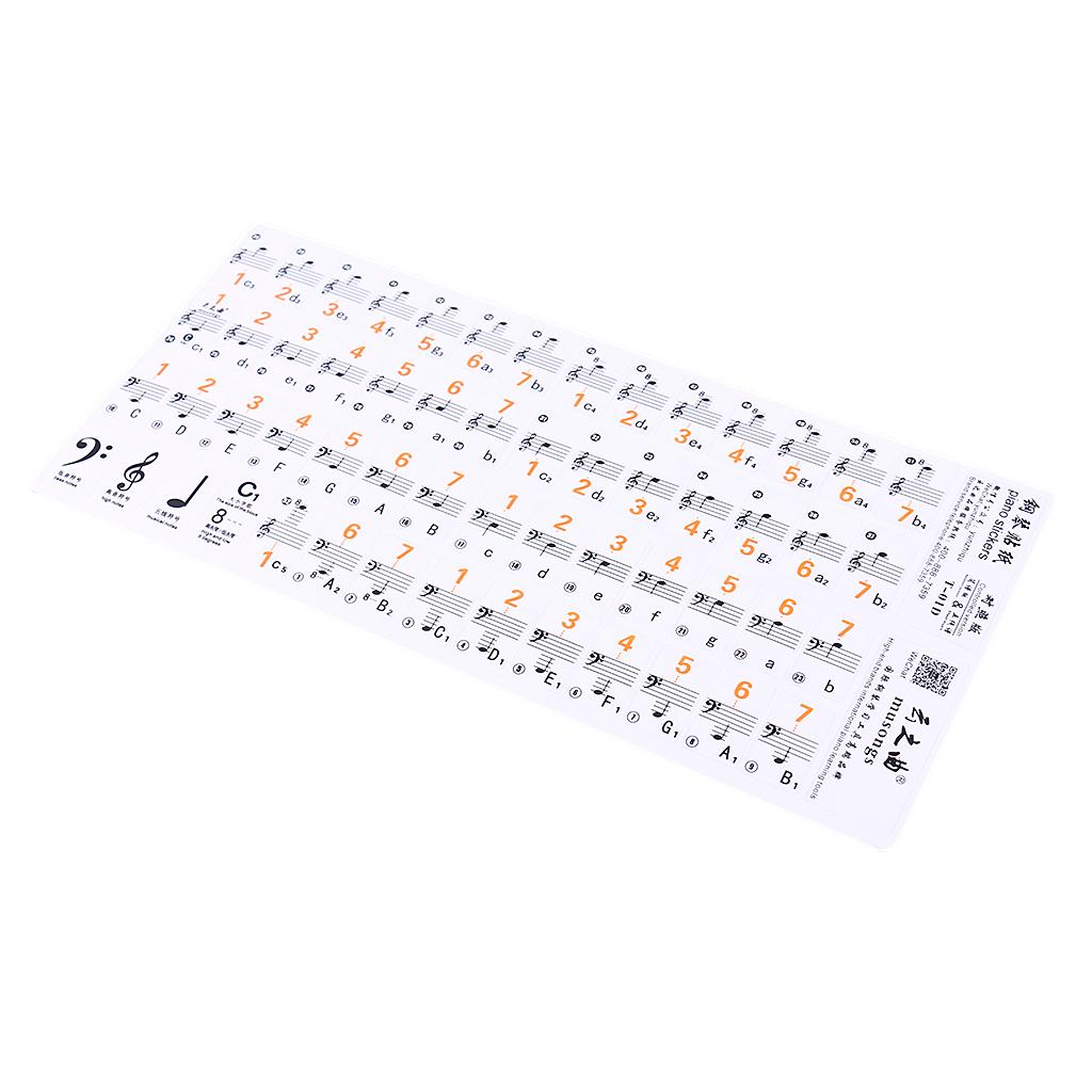 49/61 Key Electronic Piano Sticker 88 Key Music Note Piano Keyboard Stickers