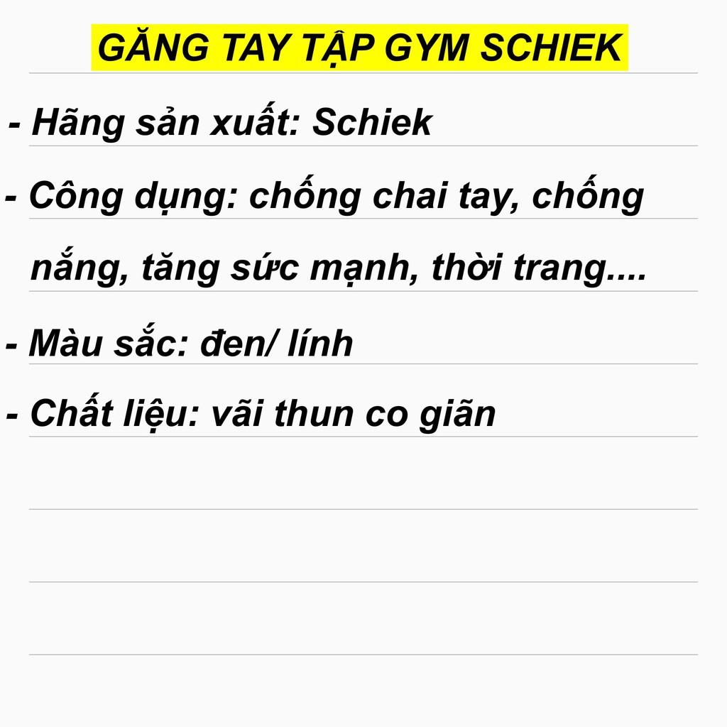 Găng tay tập gym SCHIEK có dây quấn cổ tay, găng tay chống nắng nam nữ, bao tay thể thao