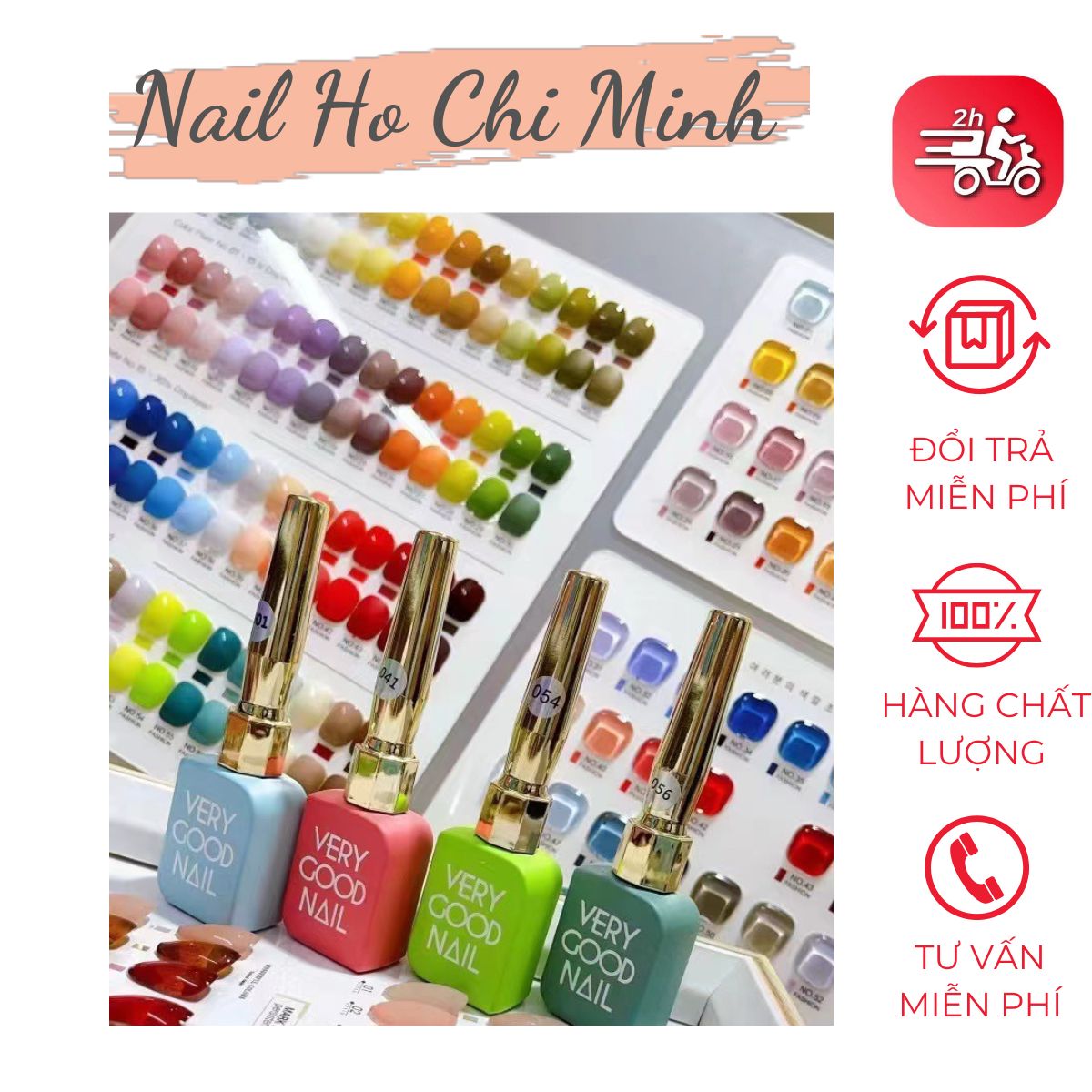 [Sản phẩm mới]Set 60 màu Very Good Nail dòng sơn gel Hàn Quốc phiên chai dài loại 1(tặng bảng màu mica lớn + 2 chai base top)