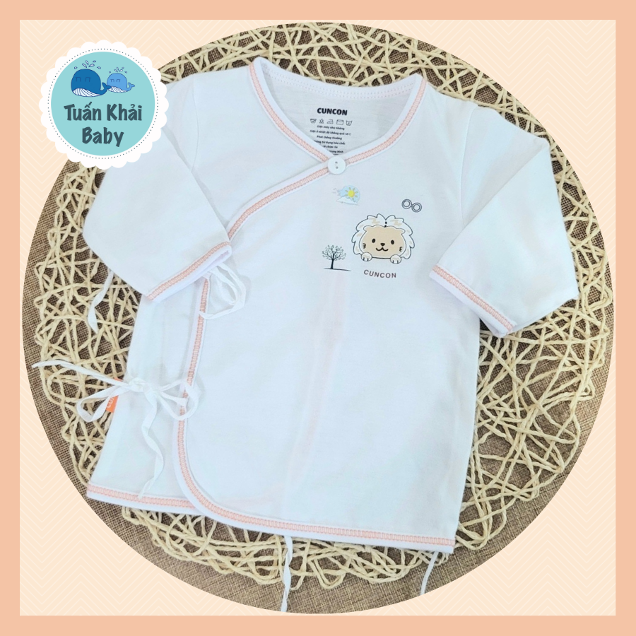 Hình ảnh 1 Áo sơ sinh Tay Dài Cột Dây cao cấp CUNCON - Chất vải cotton 100% rất mềm dịu dành riêng cho bé sơ sinh