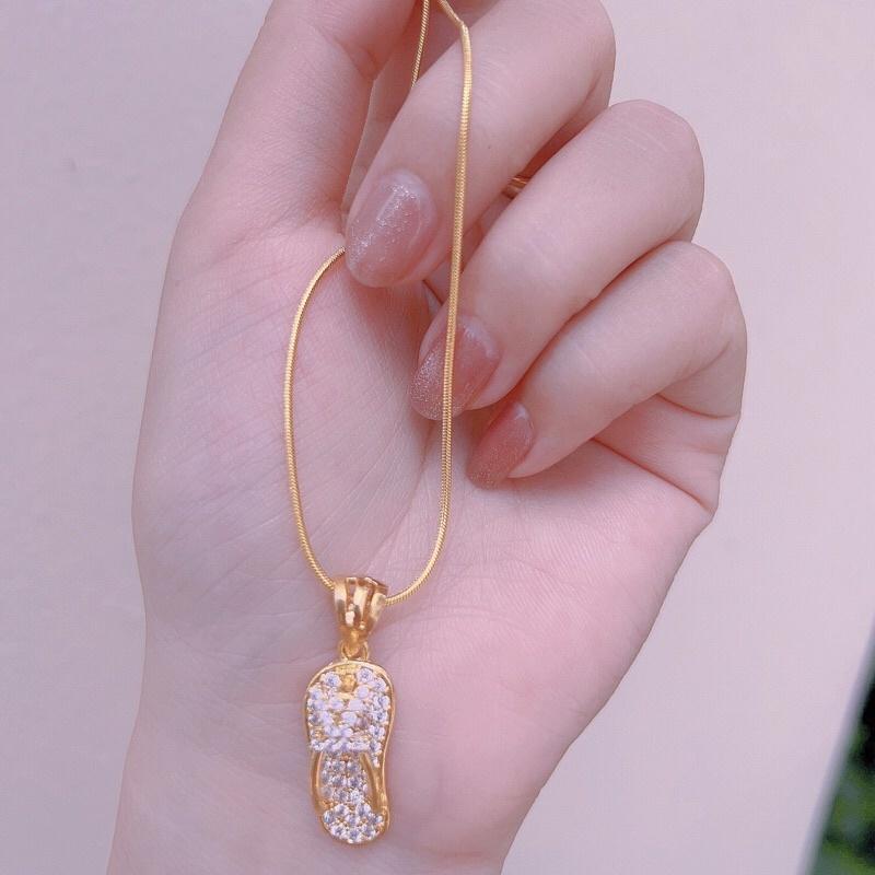 Dây chuyền kèm mặt dép xinh mạ vàng 18k siêu bền màu