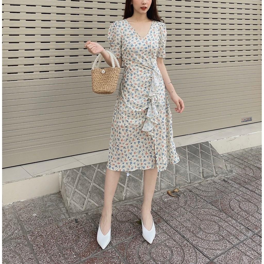 ĐẦM HOA ĐẮP CHÉO NHÚN BÈO TRẮNG - DA2265