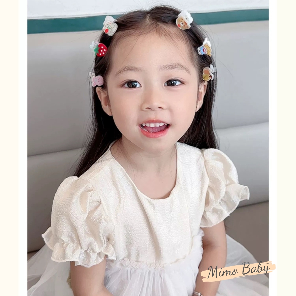 Set 3 kẹp tóc màu kẹo siêu đáng yêu cho bé gái KT39 Mimo Baby