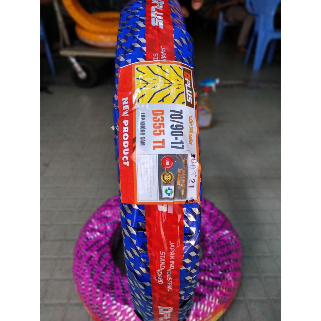 Lốp DPLUS 70/90-17 Không Ruột Dành cho Trước Exciter, Jupiter, Sirius, Wave RS