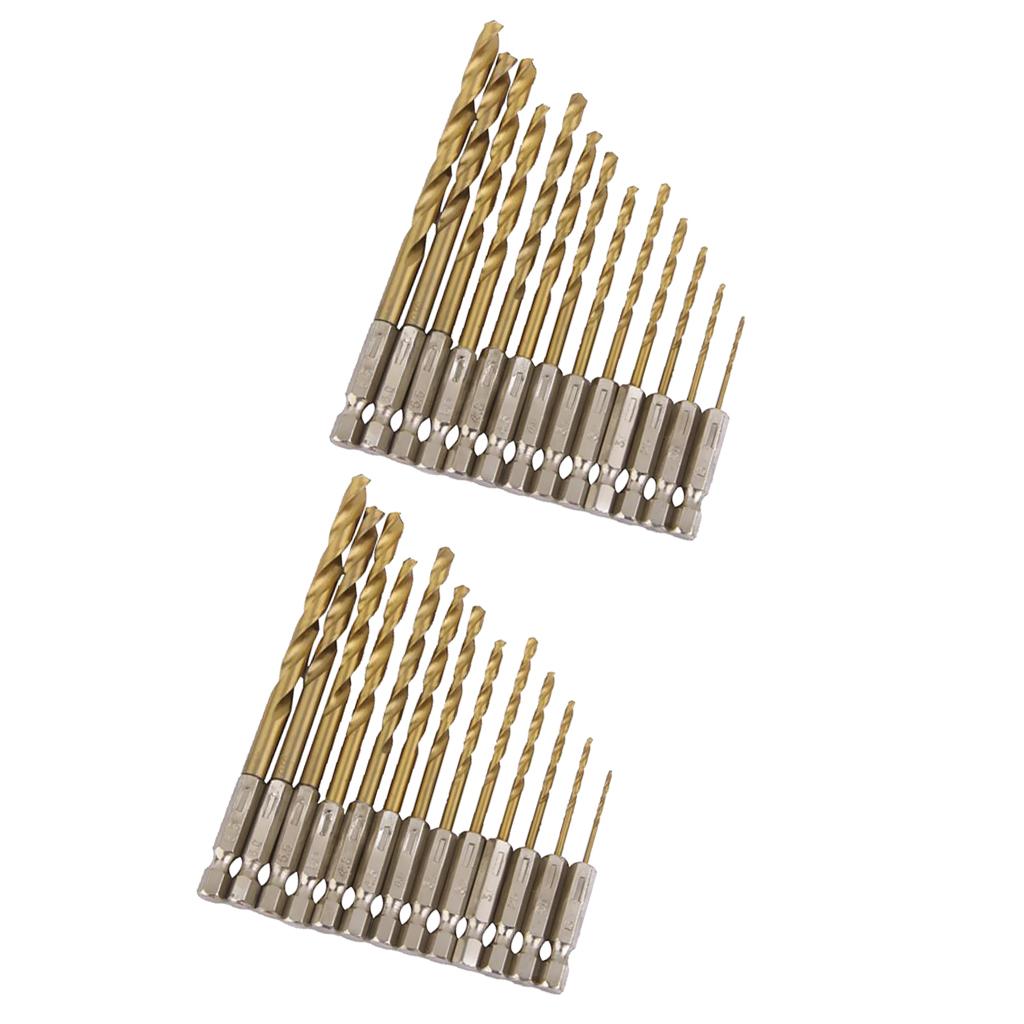 2 Sets Hex Shank Quick change Cobalt Drill Bit Set Multi Bits 1/4" Hex Shank