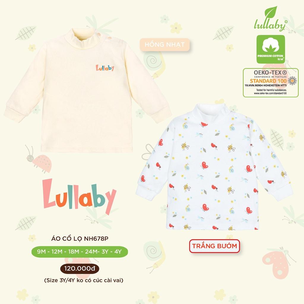 Áo cổ lọ cotton dày Lullaby NH678P, áo cổ 3 phân giữ nhiệt bé trai, bé gái cao cấp